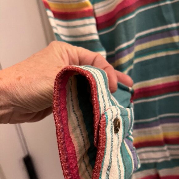 Chaps Vintage Women’s Aztec Striped Long Sleeve Button Top Shirt Western Size XL - Picture 7 of 10